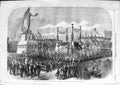 Antique Old Print *3577 1866 Prussian Festival Victory Berlin Schloss-Platz