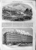 Original Old Antique Print 1866 Exeter Life-Boat India House Leadenhall Street