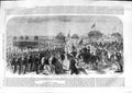 Original Old Antique Print 1866 Scene Opening West Pier Brighton 19th