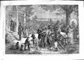 Original Old Antique Print 1866 General Sherman Marching Through 19th