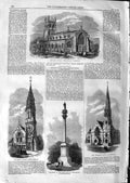Original Old Antique Print 1866 Aysgarth Church Wesleyan Chapel Duke Wellington