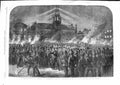 Antique Old Print *3580 1866 Belgian Rifle Meeting Burgomaster Brussels Ville