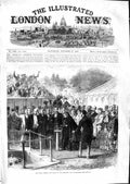 Old Antique Print 1866 Queen Opening Sluice Aberdeen Waterworks Scotland 19th