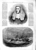 Old Antique Print 1866 Hugh Cairns Lord Justice Ship Wyvern Channel Sea 19th