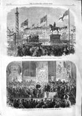 Old Antique Print *3583 1866 Duke Edinburgh Statue Prince Consort Glasgow
