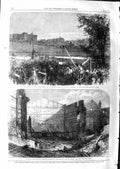 Old Antique Print 1866 Archbishop Canterbury Cathedral Inverness Theatre 19th