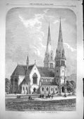 Old Antique Print 1866 Cathedral Andrew Inverness Scotland Architecture 19th