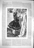 Old Antique Print 1866 Little Girl Tiptoe Fruit Table Anderson Fine Art 19th