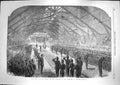 Original Old Antique Print 1866 Prince Wales Drill Shed Volunteers Army Norwich