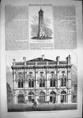 Old Antique Print 1866 Tyndale Monument Nibley Knoll Prince Wales Theatre 19th