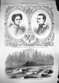 Old Antique Print 1866 Czarewitch Alexander Maria Dagmar Vancouver River 19th