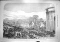 Original Old Antique Print 1866 Reform Demonstration Piccadilly Wolverhampton