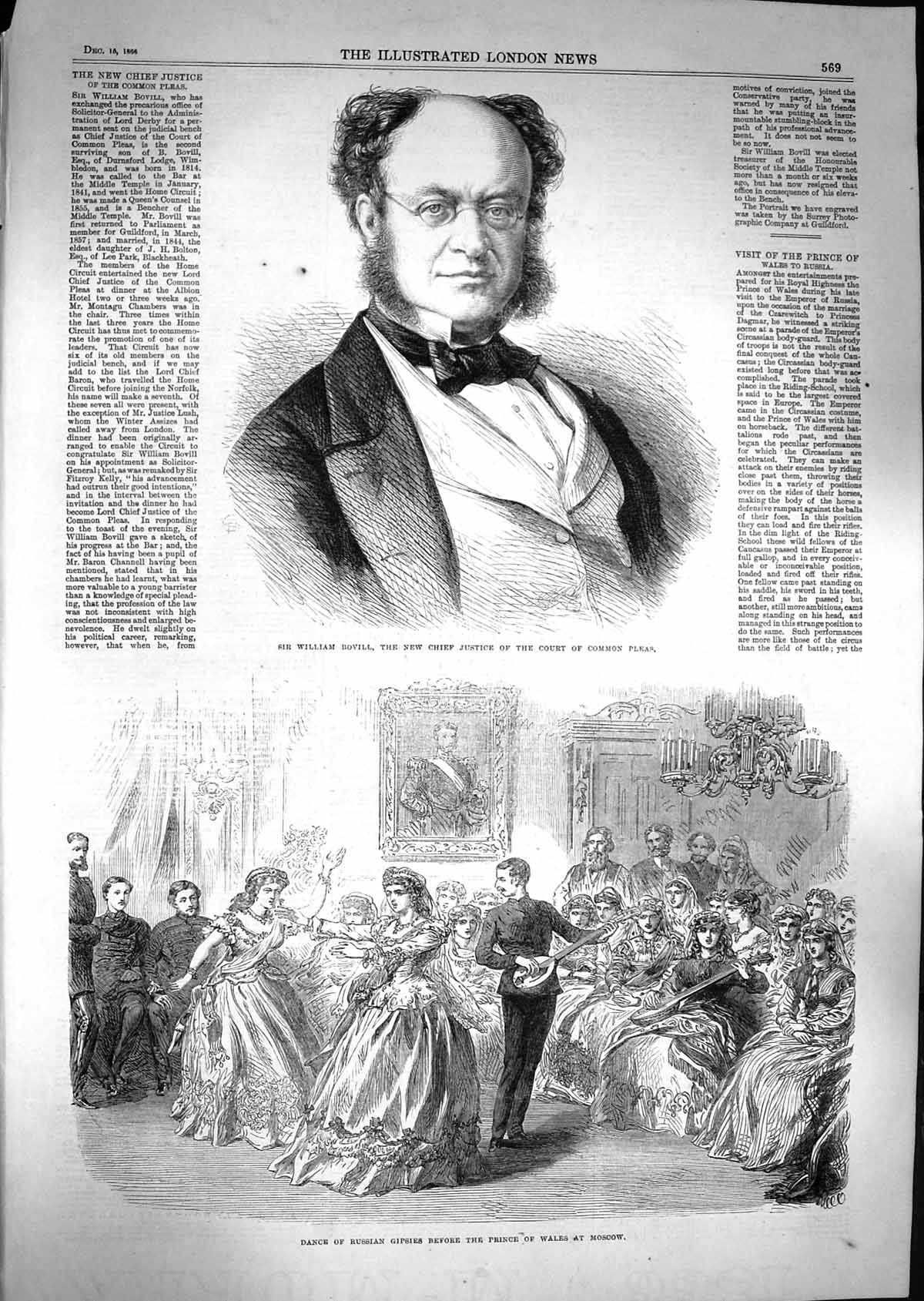 Old Antique Print 1866 William Bovill Court Common Pleas Russian Gipsies 19th