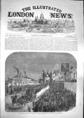 Old Antique Print 1866 Prince Wales Passing Triumphal Arch Diss Fine Art 19th