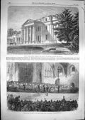 Old Antique Print 1866 Oakley Park Suffolk London Rifle Volunteers Prizes 19th