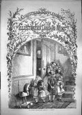 Original Old Antique Print 1866 Children Christmas Carol Song Family Home Scene