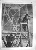 Old Antique Print 1866 Look-Out Christmas Eve Telescope Pasquier Fine Art 19th