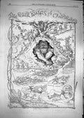Original Old Antique Print 1866 Four Kings Candyland Princess Daisy Characters