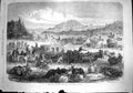 Original Old Antique Print 1867 Travelling Between Vera Cruz Mexico Transport