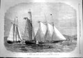 Original Old Antique Print 1867 American Yachts Osborne House Vesta Fleetwing
