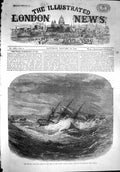 Old Antique Print 1867 Life-Boat Rescuing Danish Barque Aurora Borealis 19th