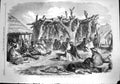 Antique Old Print *3590 1867 Bechuana Kraal Vaal River South Africa Natives