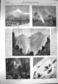 Original Old Antique Print 1867 Ascent Popacatapetl Mountain Mexico Crat 19th