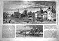 Antique Old Print *3593 1867 Great Floods Yorkshire Malton Railway Station