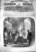 Old Antique Print 1867 Parliament Queen Peers Entrance Palace Westminster 19th