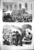 Original Old Antique Print 1867 Delaware Minstrels Bethnal Soup Kitchen London
