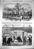 Original Old Antique Print 1867 Design Law Courts Lincoln'S-Inn Building 19th