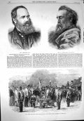 Original Old Antique Print 1867 Armitage Watts Lady Airey Regiment Gibraltar