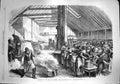 Original Old Antique Print 1867 Distress London Spitalfields Soup Kitchen Poor