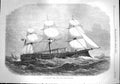 Original Old Antique Print 1867 Iron Clad Ship H.M.S. Lord Clyde Sailing F 19th