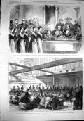 Old Antique Print 1867 Prince Wales Welsh Charity School Dinner Deptford 19th
