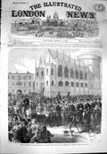 Original Old Antique Print 1867 Fenian Prisoners Dublin Castle-Yard Mountjoy
