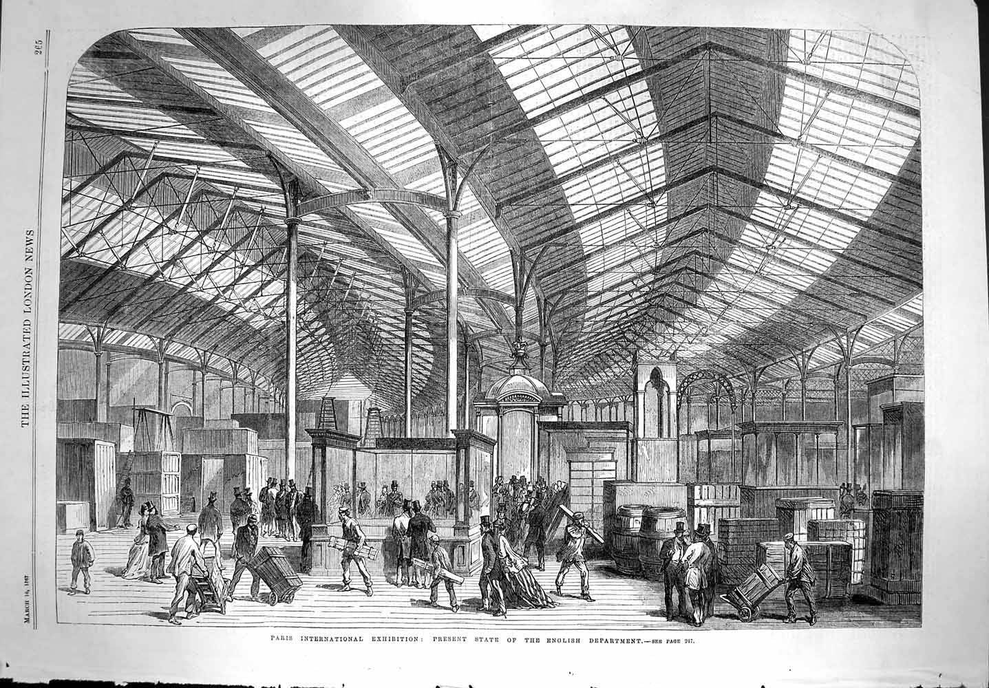 Antique Print *3602 1867 Paris International Exhibition English Department