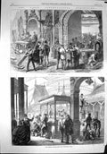 Original Old Antique Print 1867 Paris International Exhibition Swedish Russian