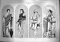 Original Old Antique Print 1867 Kensington Museum Apelles Giorgione Cimabue