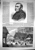 Old Antique Print 1867 Milman Bishop Calcutta Russian Cottages Paris Park 19th