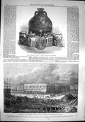 Original Old Antique Print 1867 Abbey Mills Pumping Station Roman Antiquities