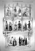 Old Antique Print *3612 1867 Paris Exhibition Swedish Norwegian Costumes