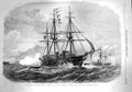 Original Old Antique Print 1867 Easter Volunteer Review Dover Naval War Ships