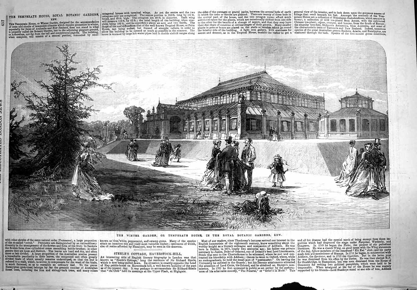 Antique Print *3613 1867 Winter Garden Temperate House Botanic Gardens Kew