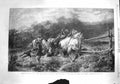 Original Old Antique Print 1867 Scene Horses Escaping Fire Adolphe Schreyer Art