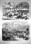 Old Antique Print 1867 Reform Hyde Park Police Kensington Gardens Guards 19th