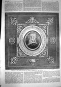 Original Old Antique Print 1867 Portrait Queen Painted Enamel George Peabody