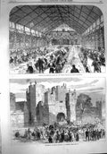 Antique Old Print *3616 1867 Banquet Alnwick Castle Lord Warkworth Children