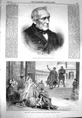 Original Old Antique Print 1867 Edward Hodges Baily Princess Theatre Cleopatra
