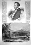 Original Old Antique Print 1867 Claughton Bishop Rochester Railway Bridge Kew
